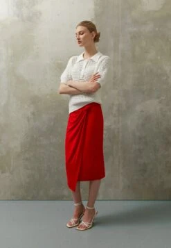 Anna Field Front Knot Midi Skirt - Kokerrok - Red -Anna Field 03f7d7858621402db2fe37d468062b32