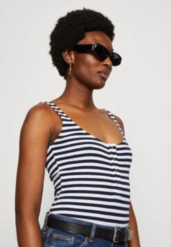 Anna Field Top - White/Blue -Anna Field 09ae2591c4cf4a08963bce5a8b552280