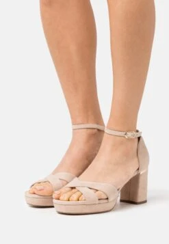 Leather - Sandalen Met Plateauzool - Beige