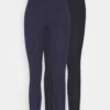 Anna Field 2 Pack - Legging - Black/Dark Blue