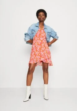 Anna Field Volant Short Dress- Jurk - Red/Multicoloured -Anna Field 1b1902792de44e1c8fba589ec89b4065