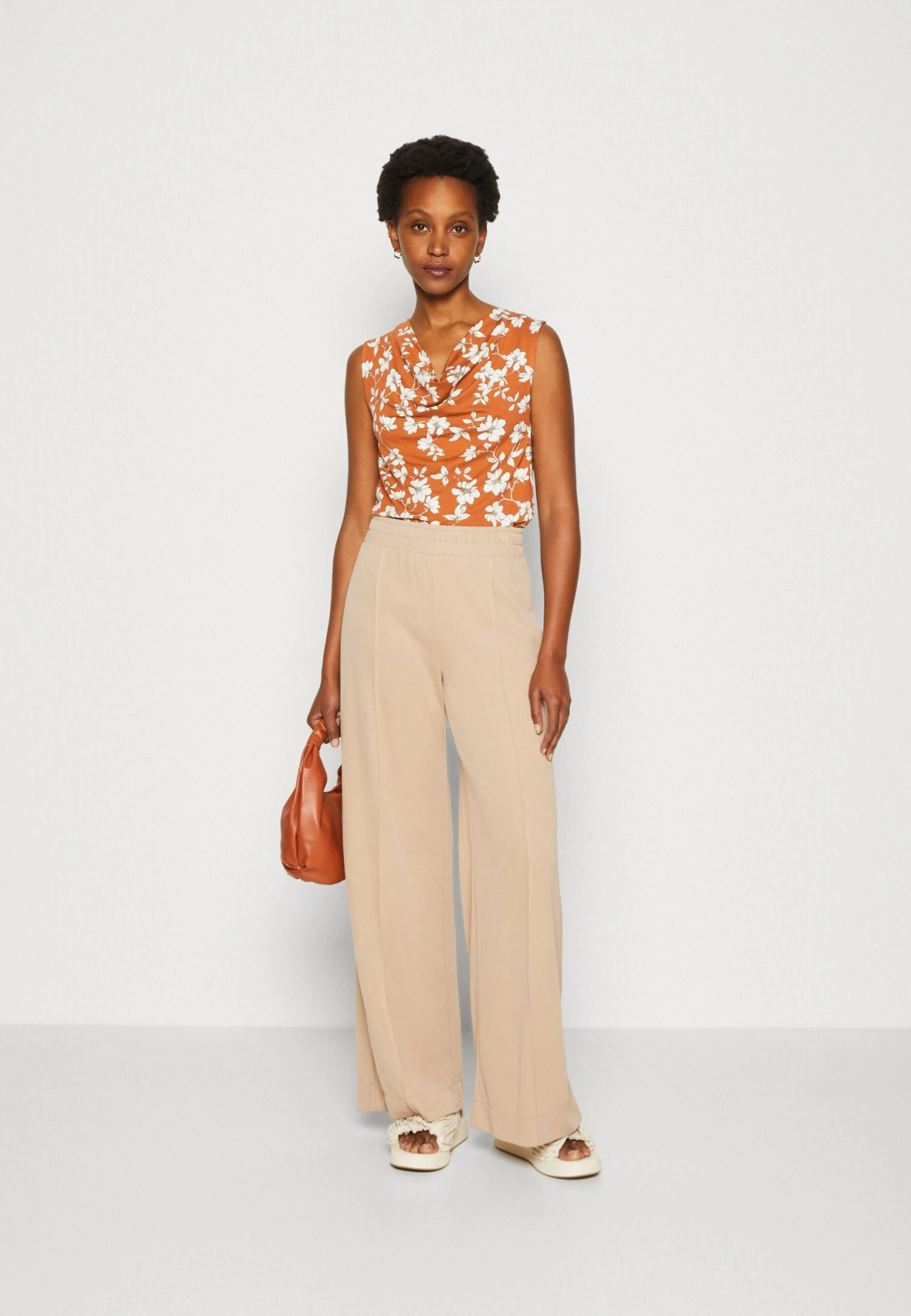 Anna Field Top - Brown/White 2 Anna Field Top - Brown/White - Afbeelding 2