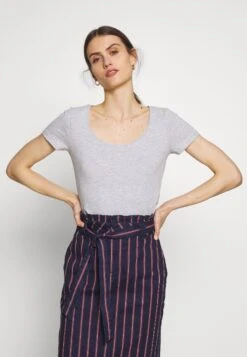 Anna Field 3 Pack - T-Shirt Basic - White/Navy/Light Grey Melange -Anna Field 508fdf9f0040410588cc787733538b71