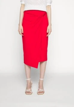 Anna Field Front Knot Midi Skirt - Kokerrok - Red -Anna Field 5416aafe16b74467a3d37a8be5316c53