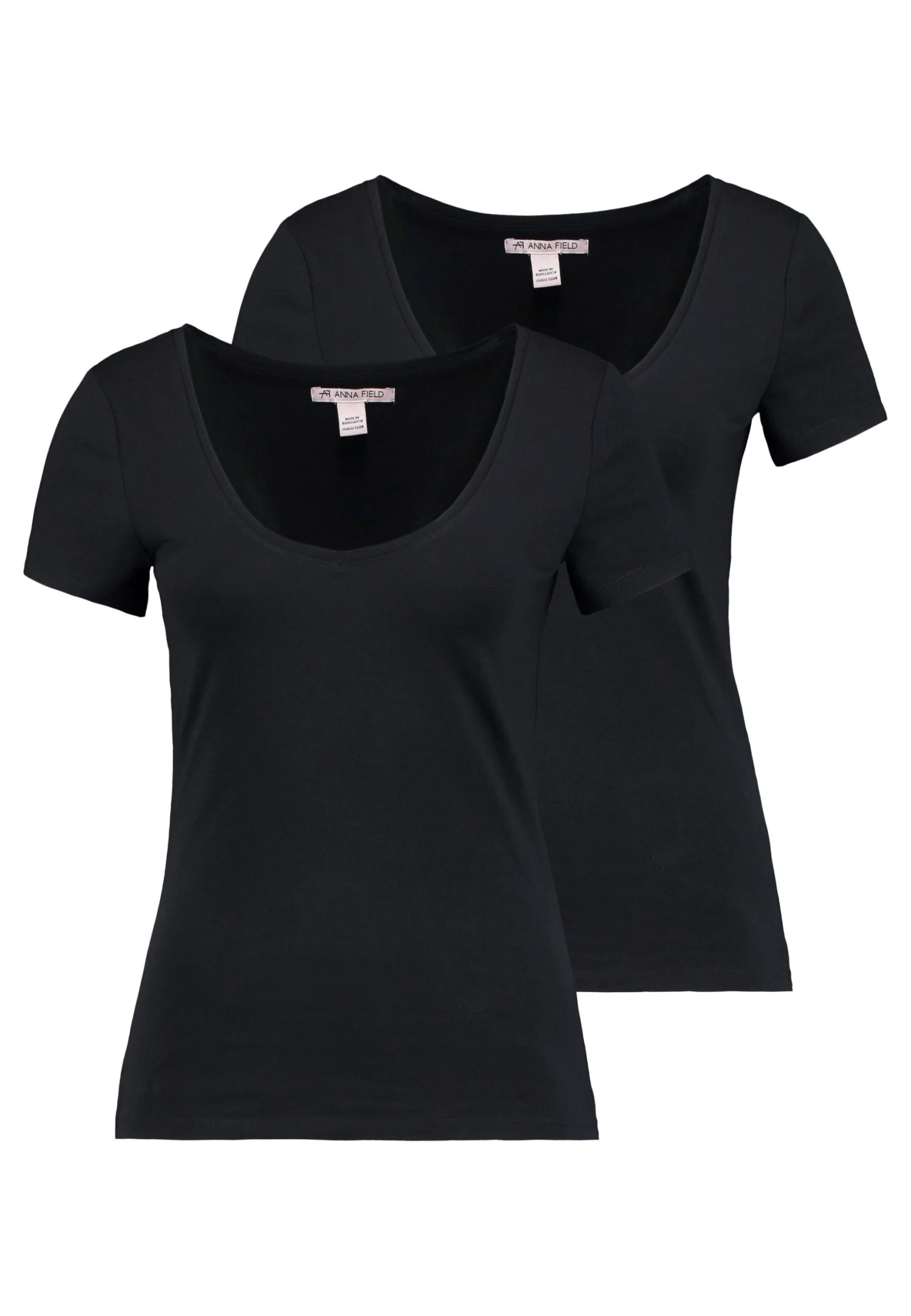 Anna Field 2 Pack - T-Shirt Basic - Black 4 Anna Field 2 Pack - T-Shirt Basic - Black - Afbeelding 4