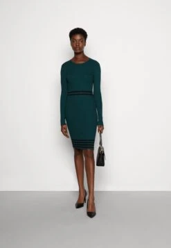 Anna Field Gebreide Jurk - Dark Green/Black -Anna Field 77fc8958f37349428ebaa18a1adbea1b