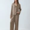 Anna Field HAMMERED SATIN SET - Pyjama - Light Brown