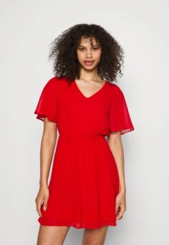 Anna Field V-Neck Sleeve Dress- Jurk -Dark Red -Anna Field 83dc2a071e604cf18fc819c737ff1f24