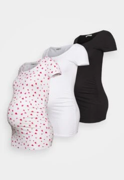 3Pack - T-Shirt Print - White/White /Black -Anna Field 8b002e3049b54ffb8e1402b4f5ccb2ce