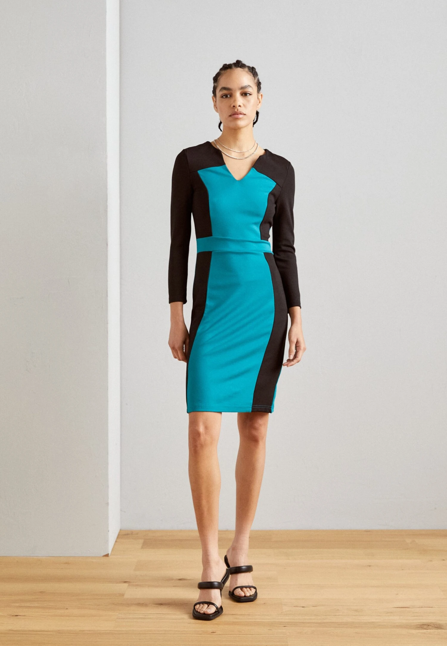 Anna Field Jerseyjurk - Black/Dark Green 2 Anna Field Jerseyjurk - Black/Dark Green - Afbeelding 2