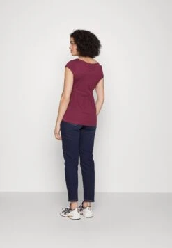 Maternity Baby Doll Nursing Tee- T-Shirt Print - Dark Red -Anna Field a9dbe8f5e3894d679c204cac5e0d40bc