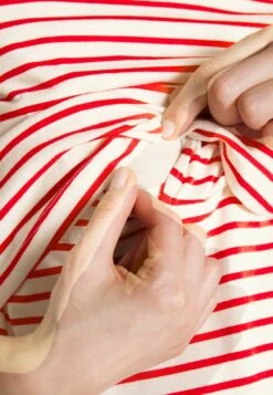 Maternity Long Tee- T-Shirt Basic - Red/Off-White -Anna Field aca7e161051541aabafcdc94f6b60ac6