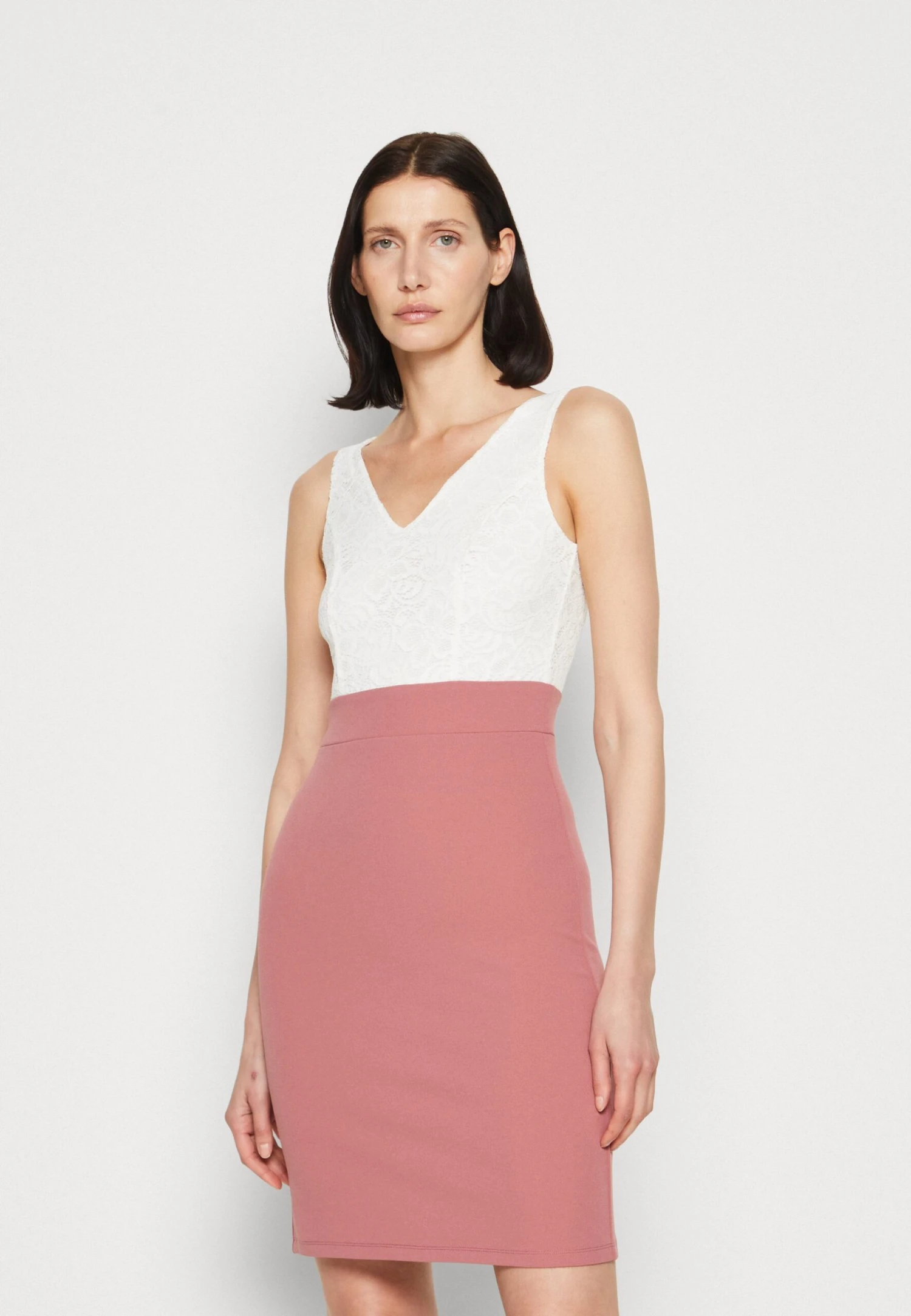 Anna Field Jerseyjurk - White/Pink 1 Anna Field Jerseyjurk - White/Pink