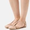 Anna Field Leather- Ballerina'S Met Enkelbandjes - Beige