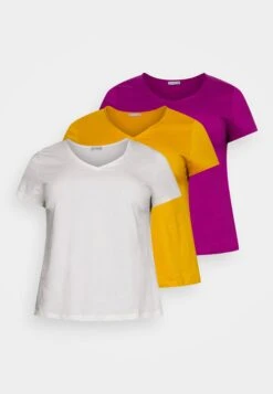 3 Pack - T-Shirt Basic - White/Dark Yellow/Purple -Anna Field c92a2b20ff314f6198b11ada235df7d1