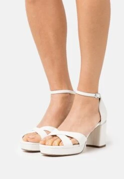 Leather - Sandalen Met Plateauzool - White