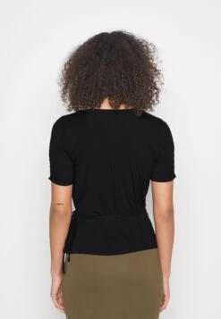 Tall Wrap OverGathering Sleeves - T-Shirt Basic - Black 7 Tall Wrap OverGathering Sleeves - T-Shirt Basic - Black -Anna Field d12ded5c06e740eba67e546b04a492e4