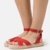 Anna Field Leather - Sandalen Met Plateauzool - Red