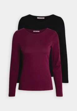 Anna Field 2 Pack - Longsleeve - Dark Red/Black -Anna Field ee732f452fdf41eab343124416354564