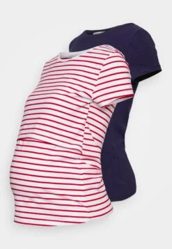 2 Pack - T-Shirt Basic - Dark Red/White/ Dark Blue -Anna Field febf431799f44d449236a4b4eeae8864